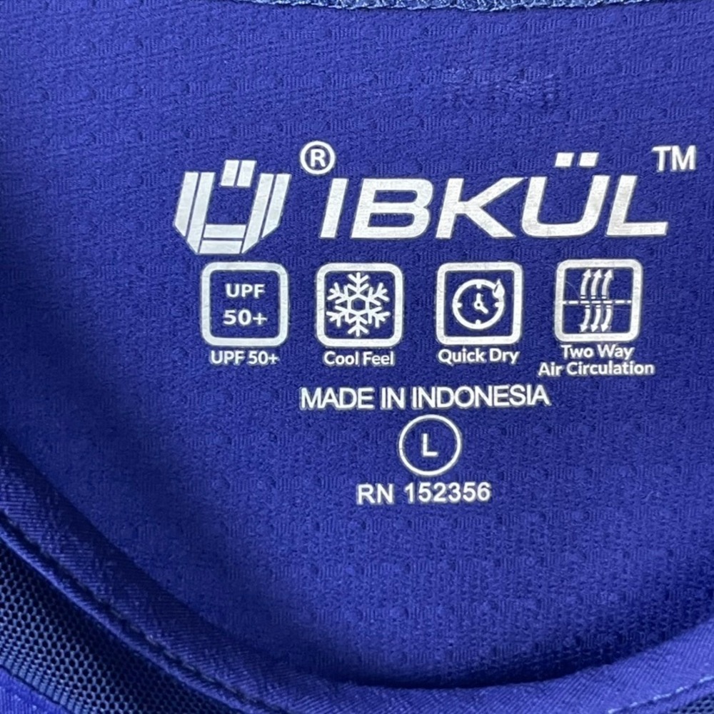 IBKÜL Long Sleeve Top Women Large Blue Excellent Mesh UPF 50+ Athletic Sporty - Picture 3 of 7